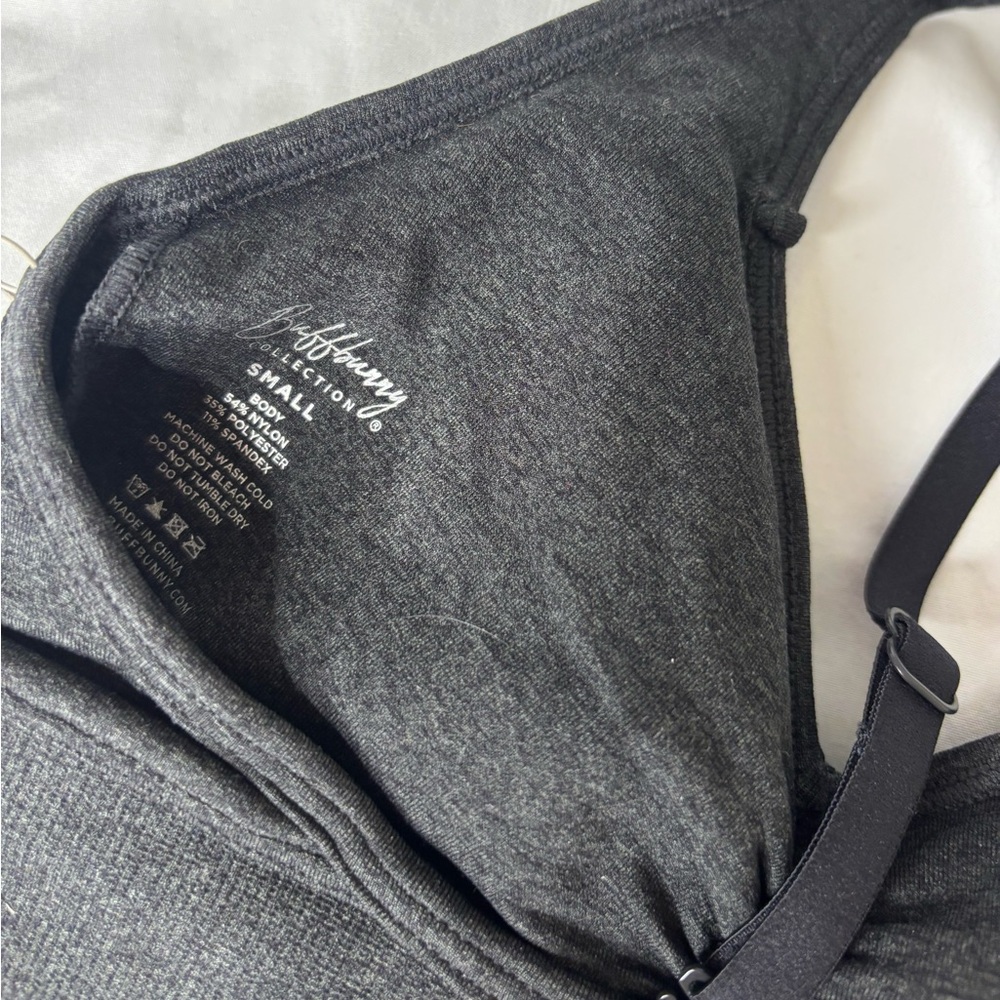 Buffbunny Charcoal Halter Seamless Sports Bra - Picture 3 of 4